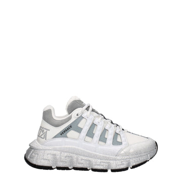 White Fabric Athletic Sneakers