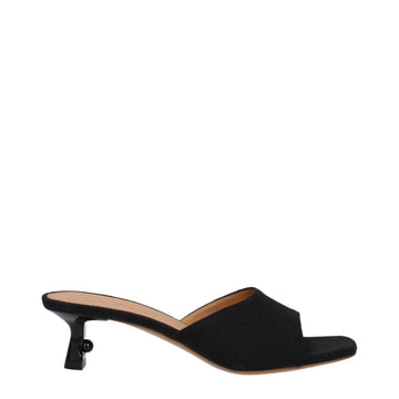 Black Linen Sandals