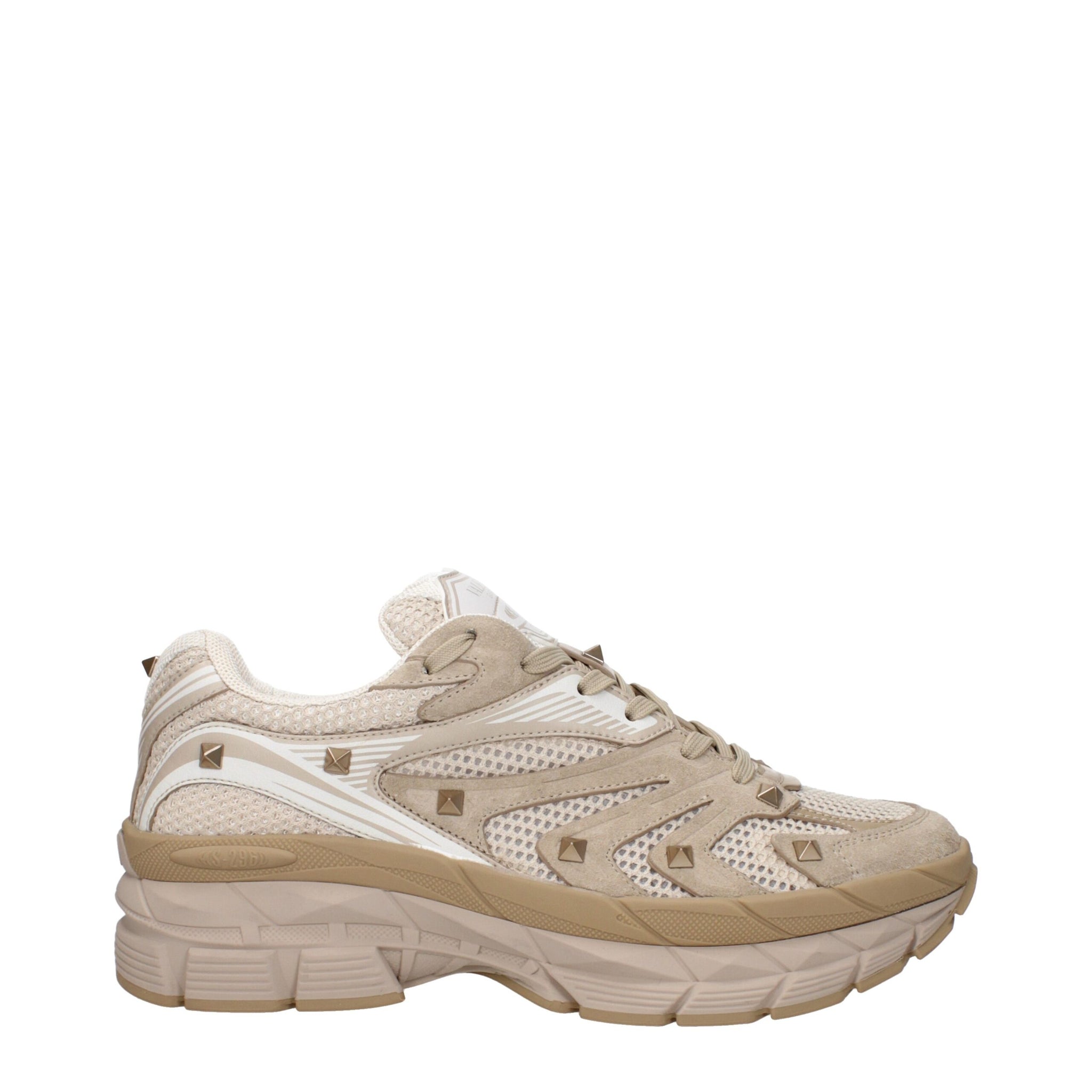 Beige Fabric Low Top Sneakers