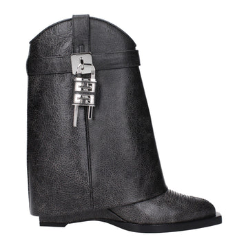 Black Leather Ankle Boots