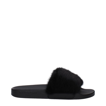 Black Cotton Slippers