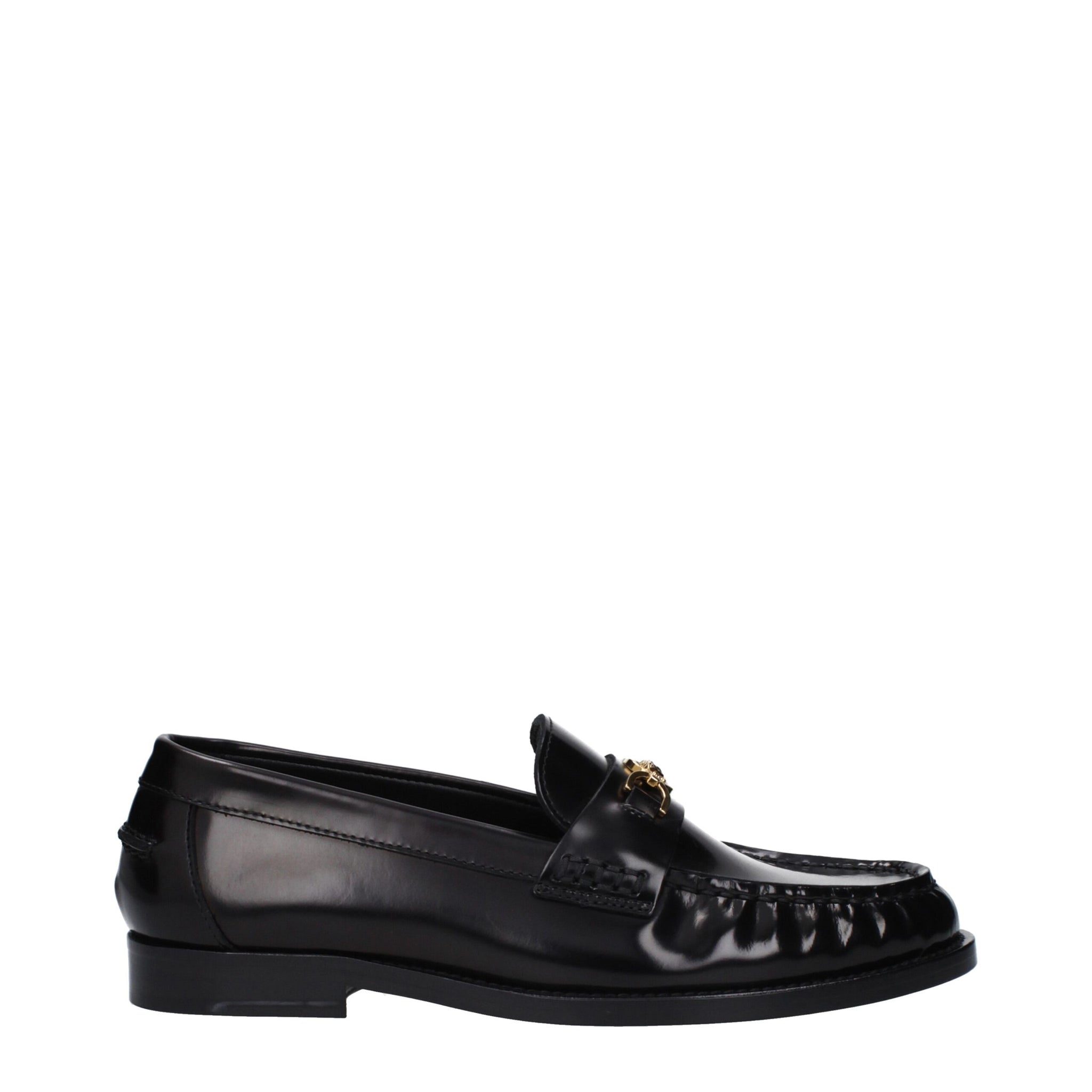Black Leather Slip-On Loafers