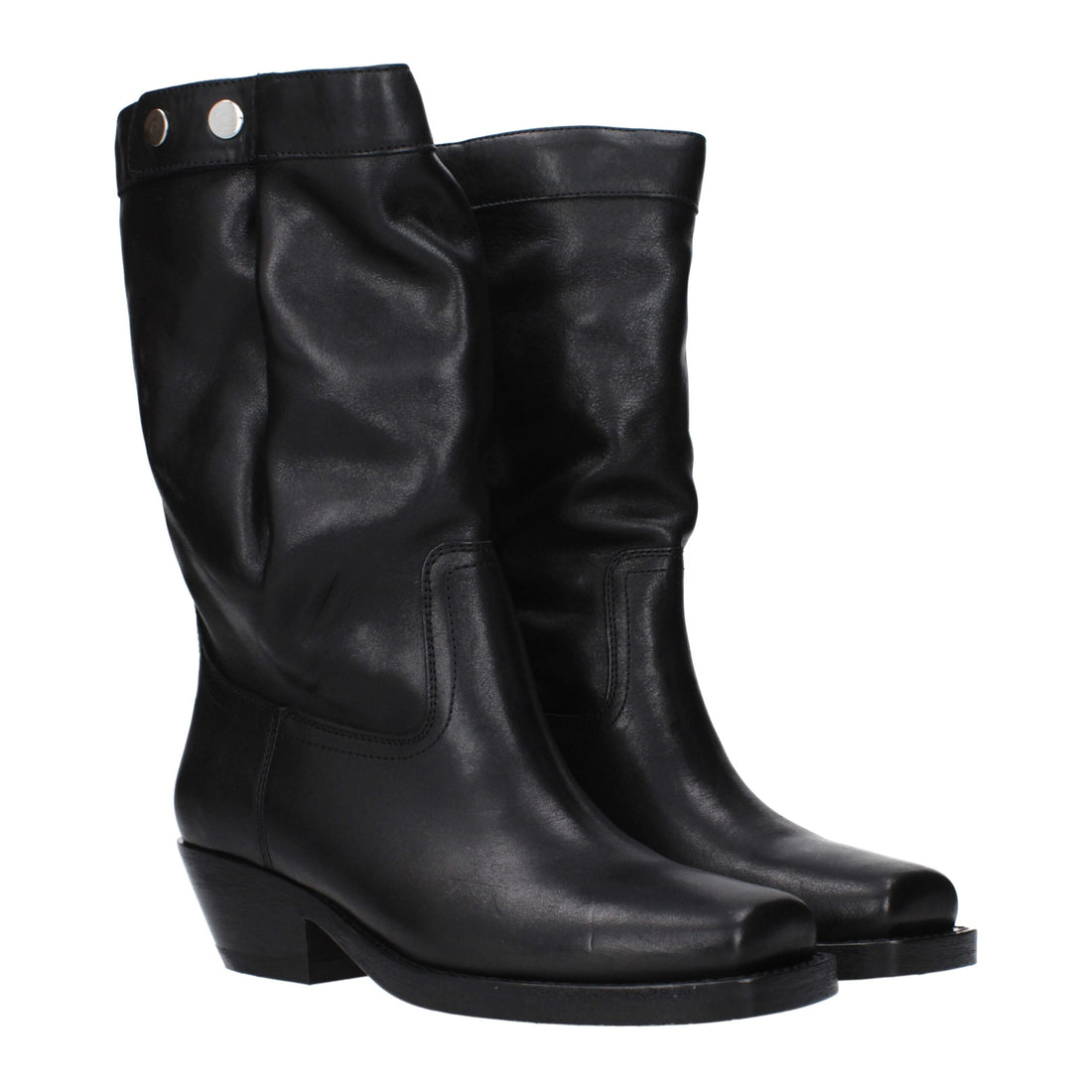Black Leather Ankle Boots