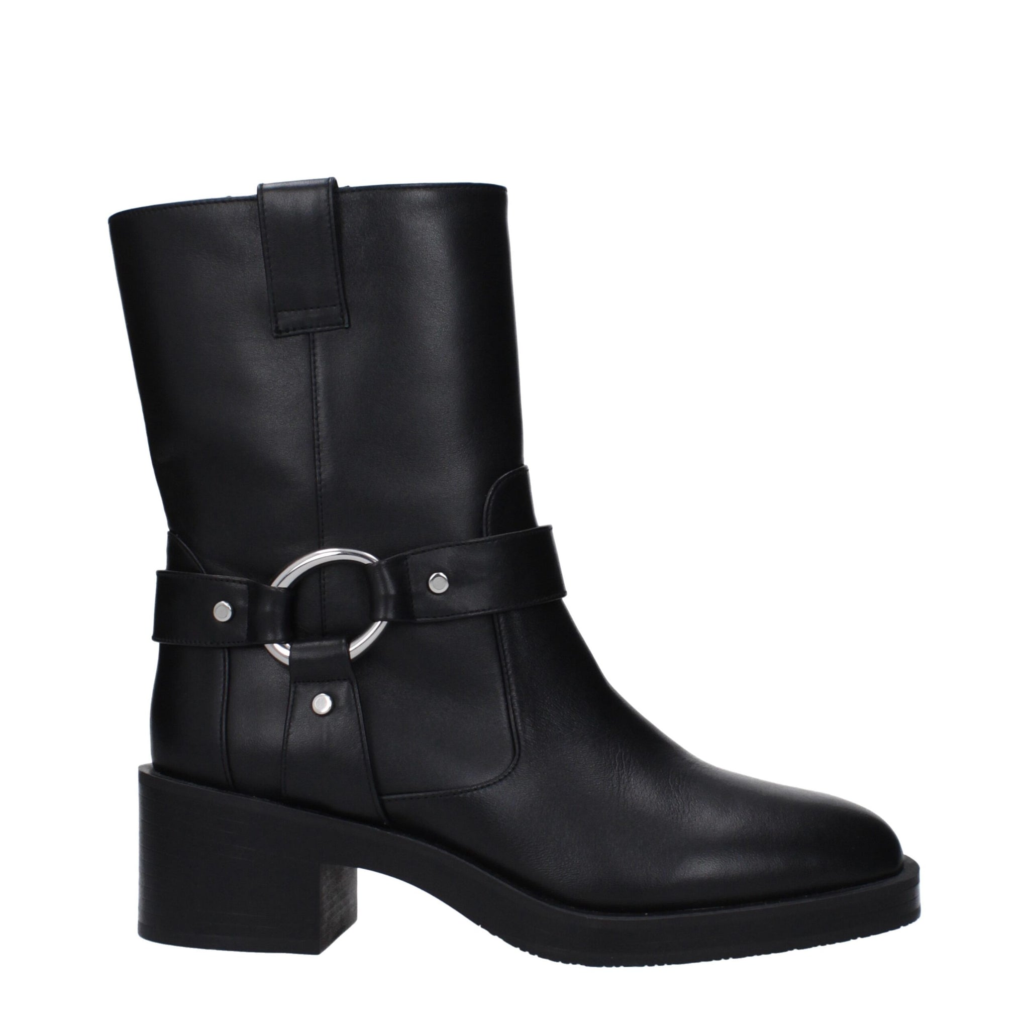 Black Leather Ankle Boots