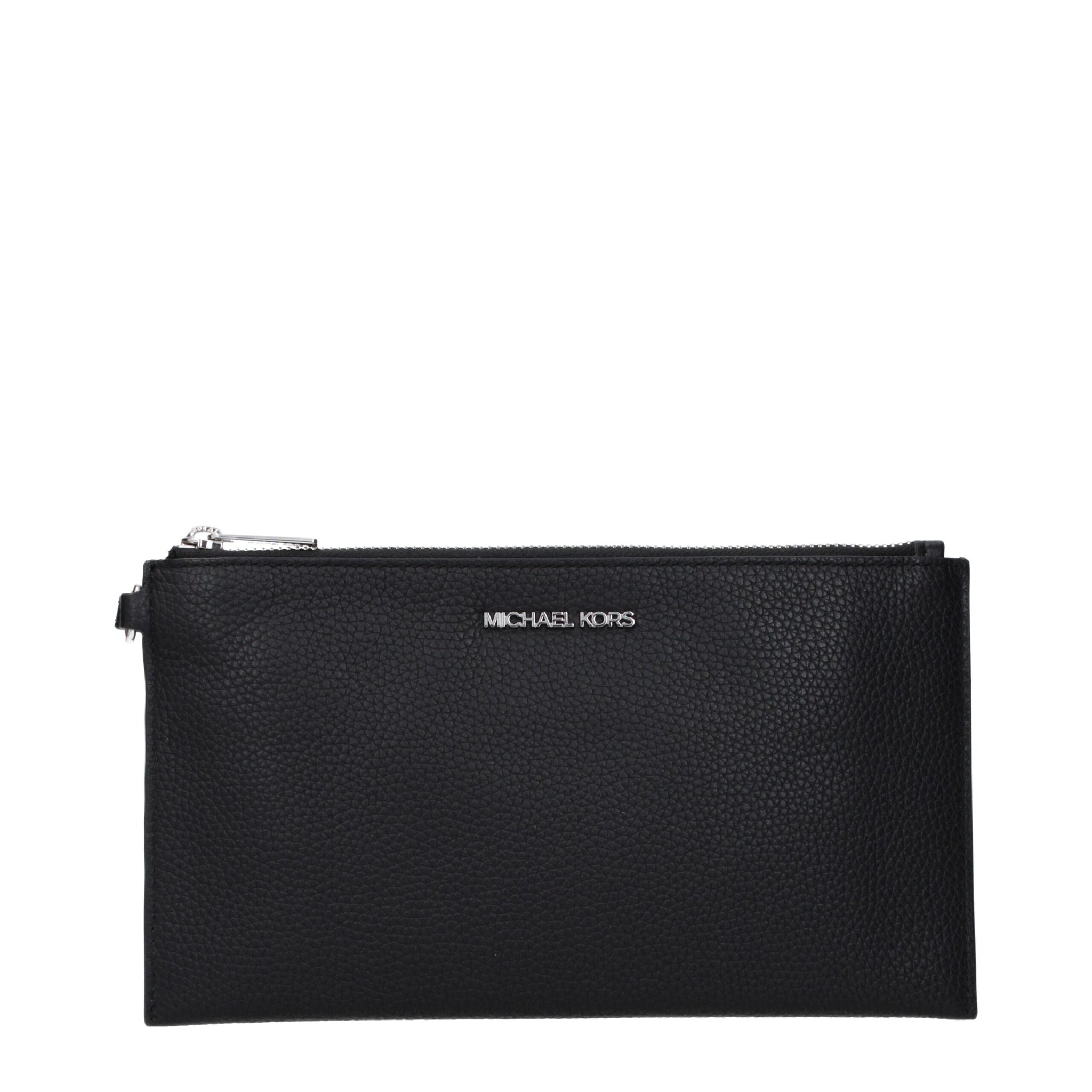Black Leather Clutch Bag