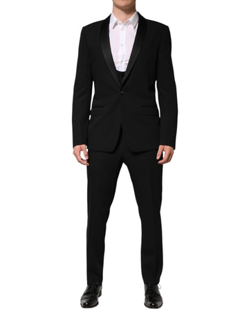 Black Wool 3 Piece Single Breasted Suit