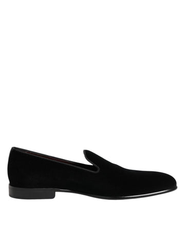 Black Velvet Slip On Loafers Men Formal Shoes
