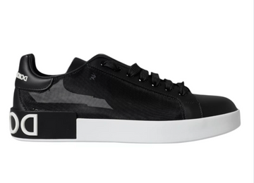 Black Calf Leather Portofino Sneakers Shoes