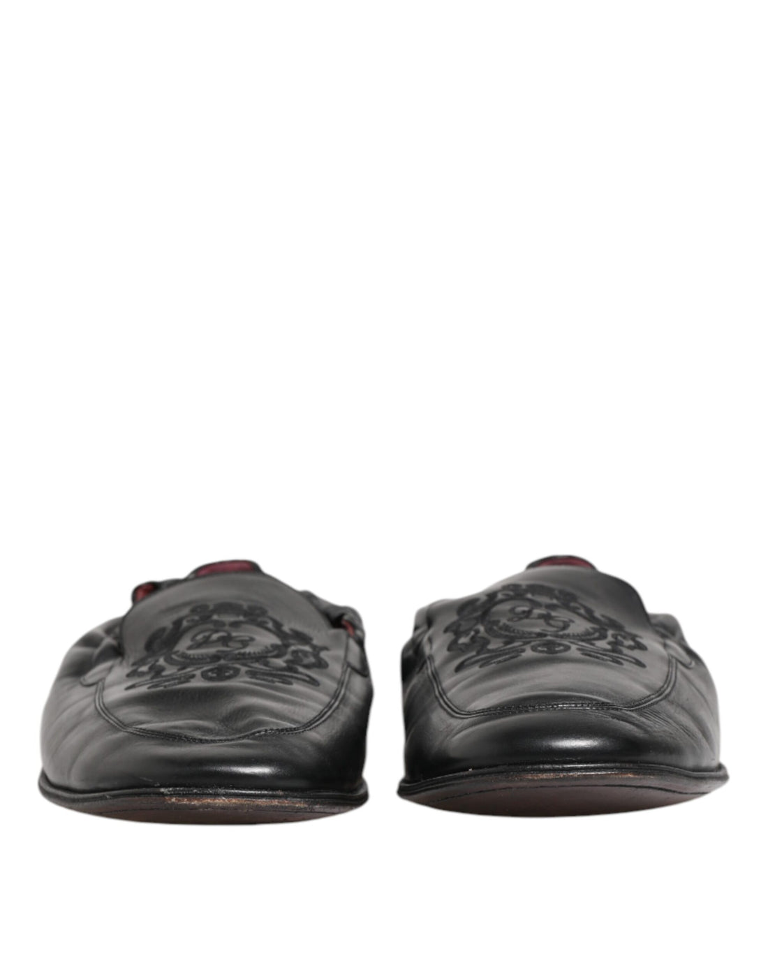 Black Leather Slip On Men Flat Loafers Shoes