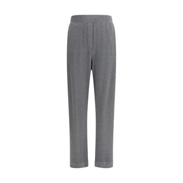 Gray Cotton Casual Pants