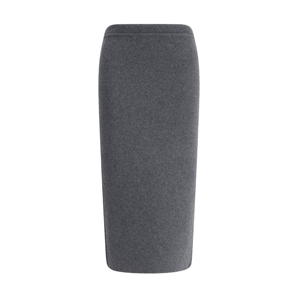 Gray Cashmere Long Skirt
