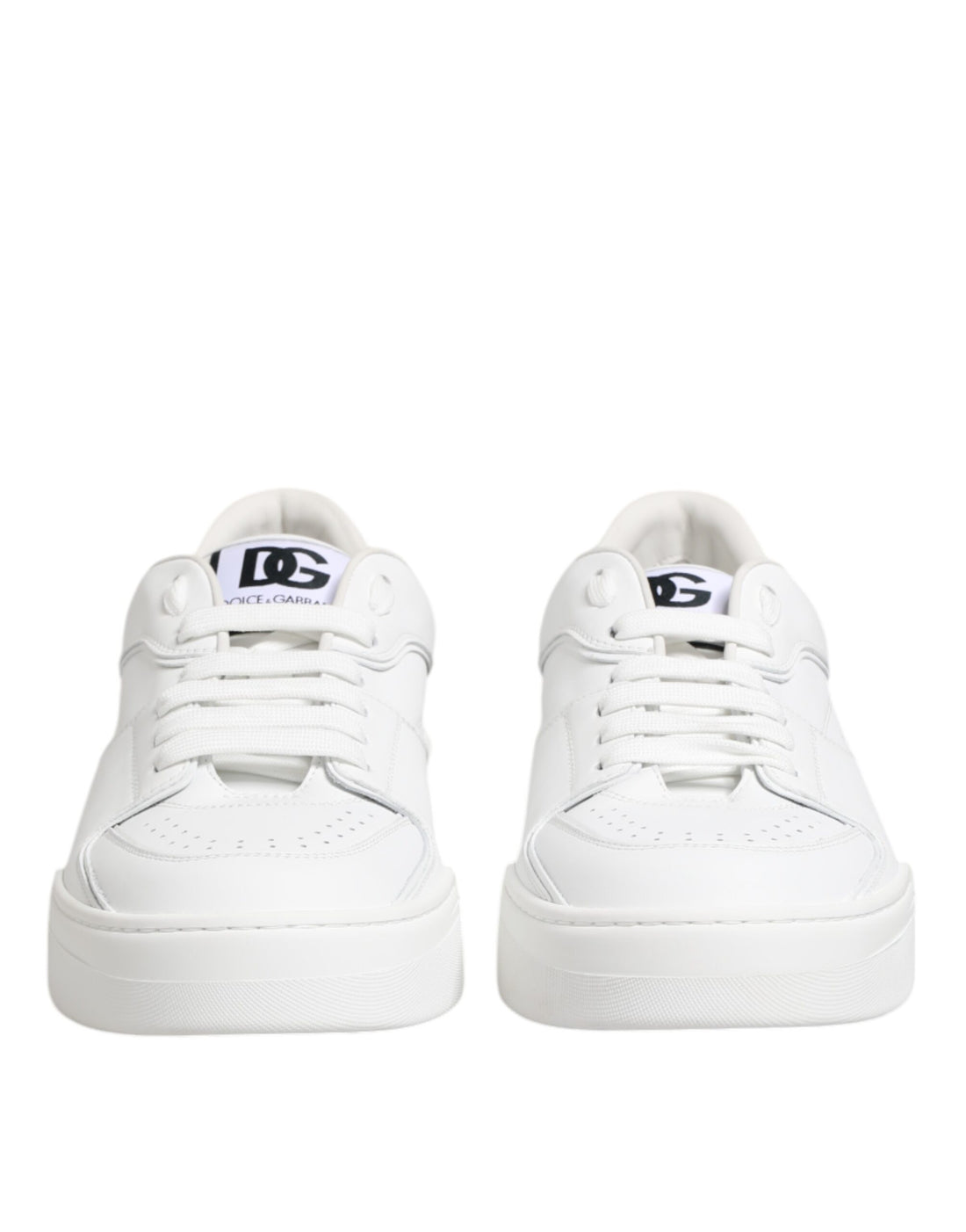 White Miami Leather Low Top Sneakers Shoes