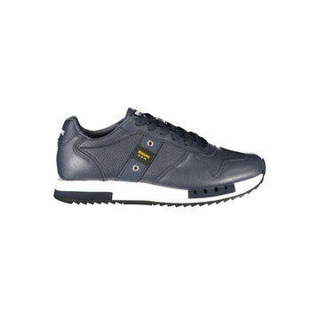 Blue Leather Men Sneaker