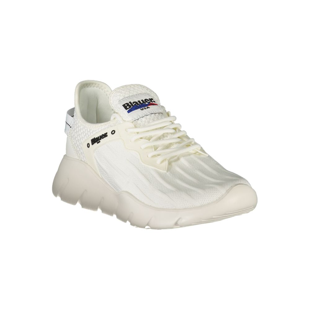 White Polyester Men Sneaker