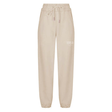 Beige Cotton Women Sweatpant