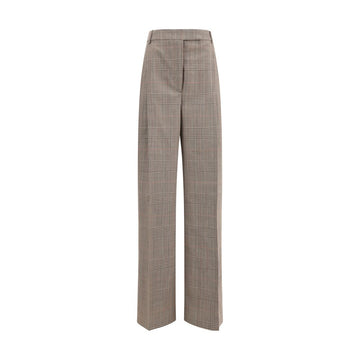 Beige Fleece Wool Casual Pants