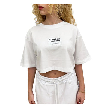 White Cotton Women T-Shirt