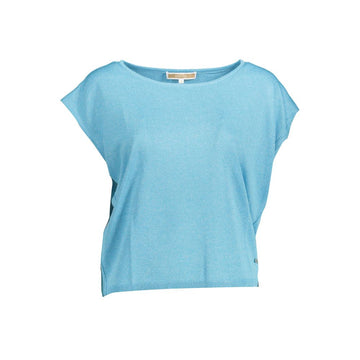 Blue Polyester Women T-Shirt