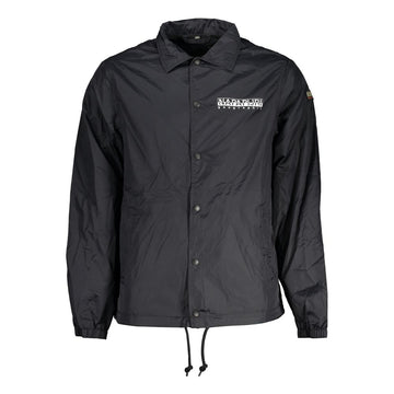 Black Polyester Men Jacket