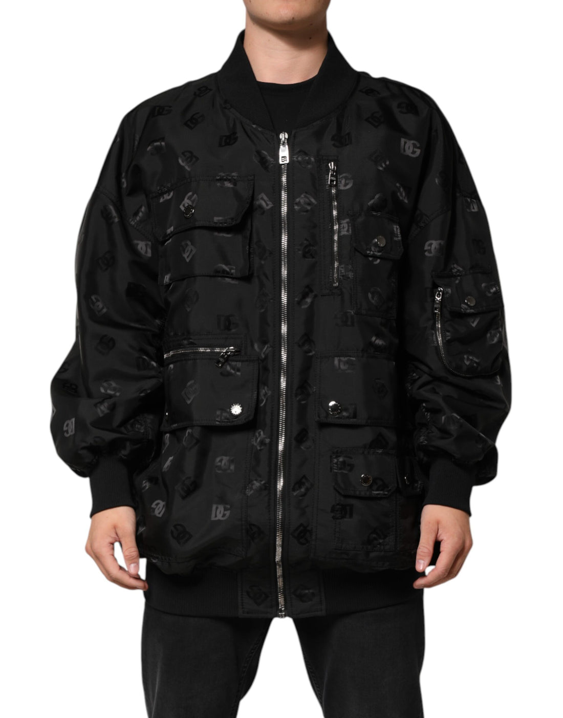 Black Cargo Windbraker Logo Mania Jacket