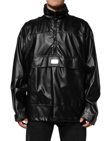 Black Polyester Logo Plaque Bomber Jacket