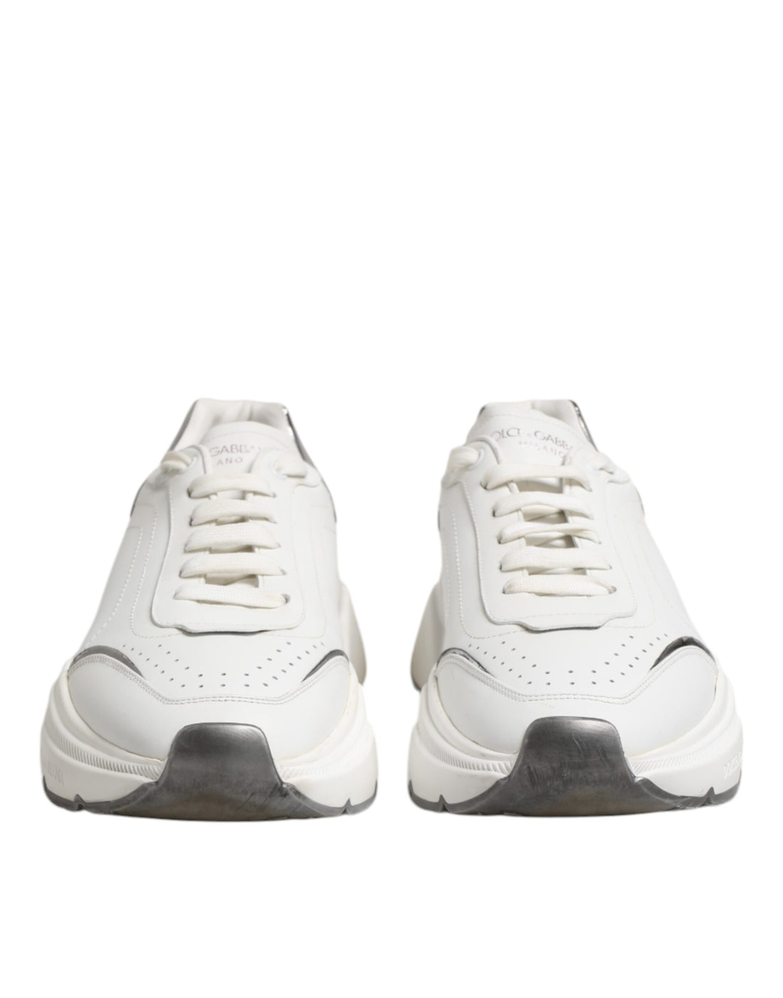 White Daymaster Leather Low Top Sneakers Shoes