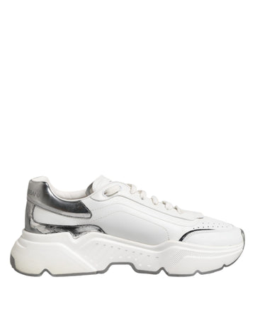 White Daymaster Leather Low Top Sneakers Shoes