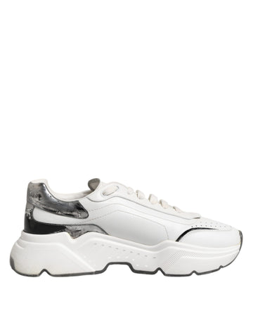 White Daymaster Leather Low Top Sneakers Shoes