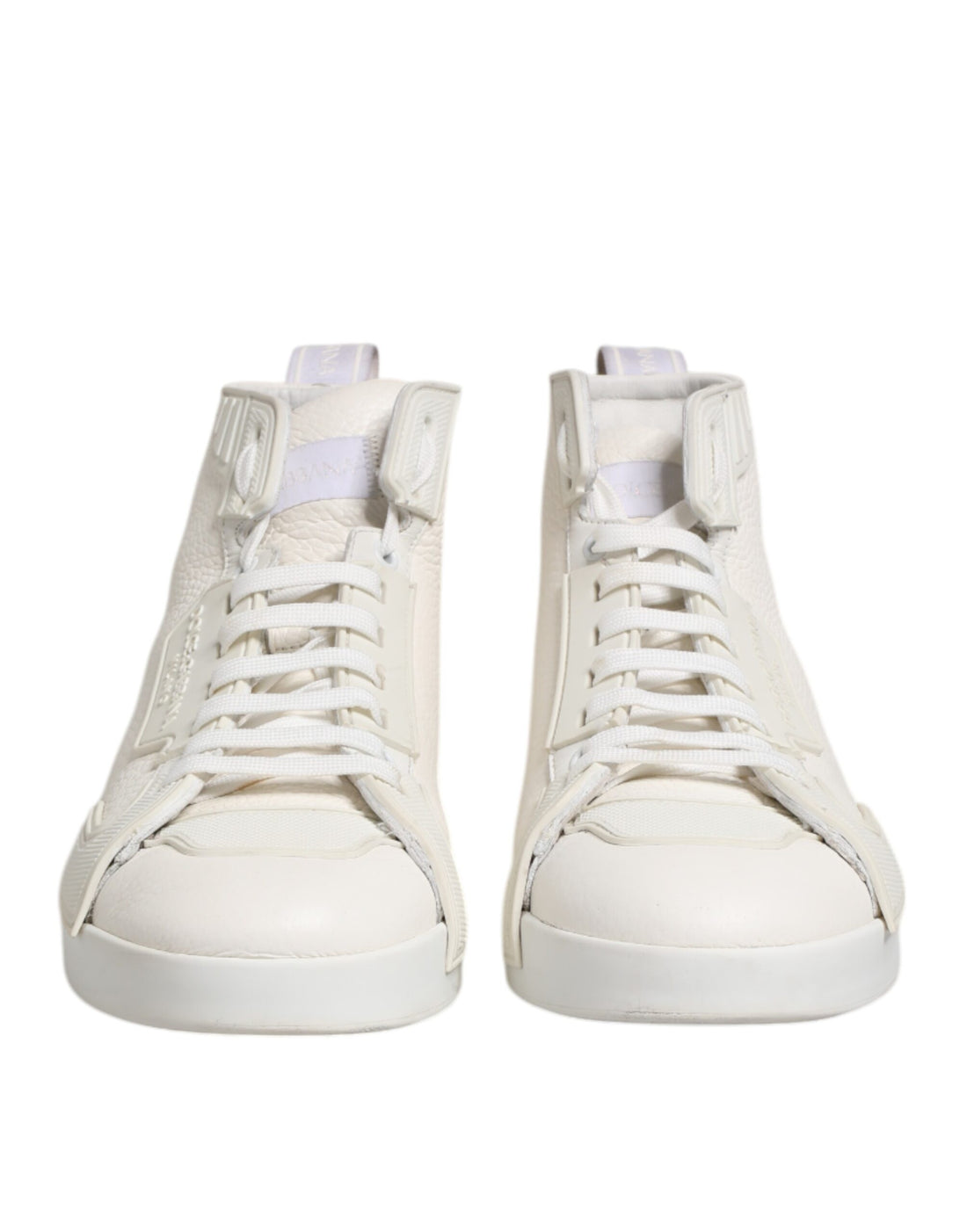White Leather Mid Top Sneakers Shoes