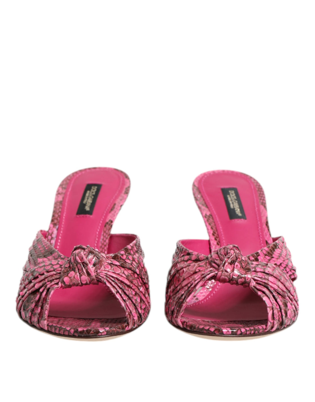 Pink Leather Heels Slides Sandals Shoes