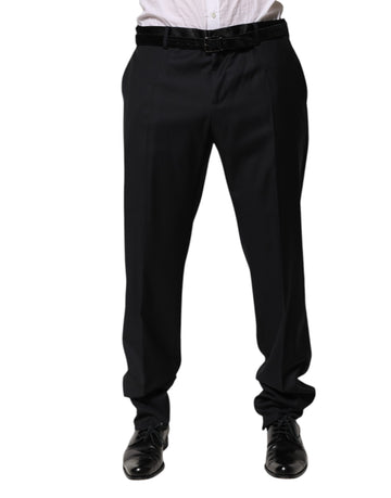 Black Wool Men Formal Dress Trouser Pants