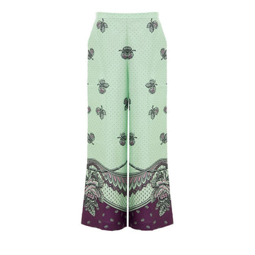 Green Silk Casual Pants