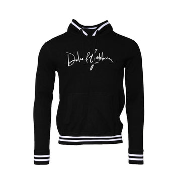 Black Hooded Logo Print Sweatshirt Sweater