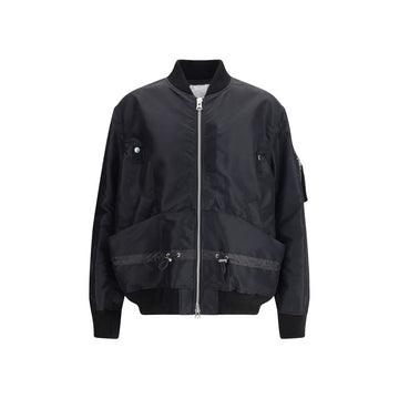 Black Nylon Bomber