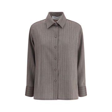 Brown Fleece Wool Dress Shirt