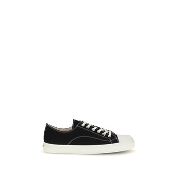 Black Cotton Low Top Sneakers