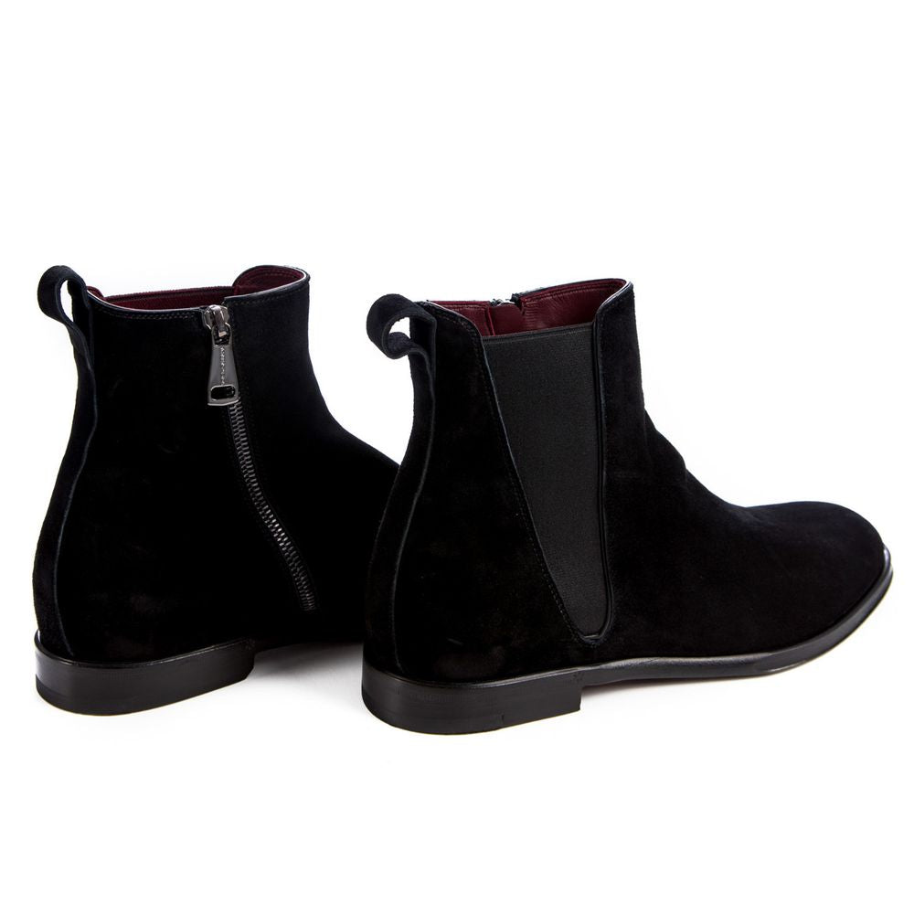 Black Calfskin Men Ankle Boot