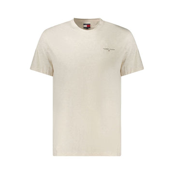 Beige Cotton Men T-Shirt