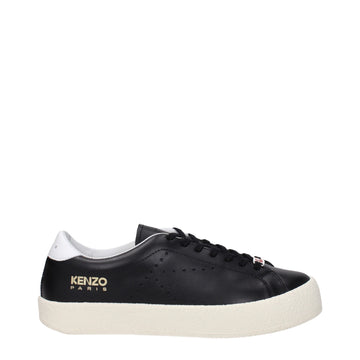 Black Leather Low Top Sneakers