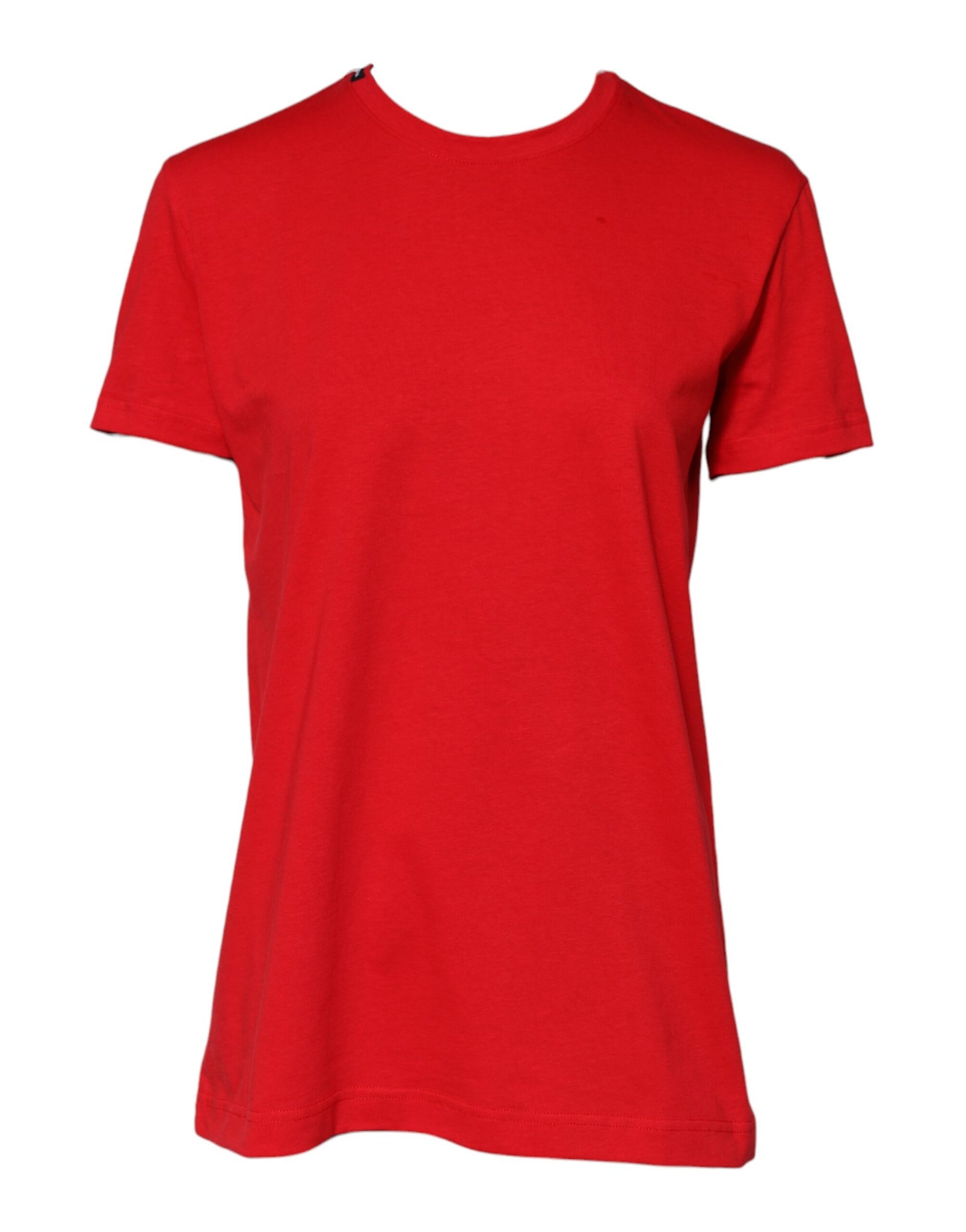 Red Cotton Crew Neck Short Sleeves T-shirt