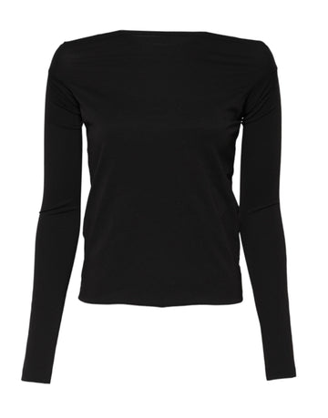 Black Wool Shrug Crew Neck Pullover Sweater