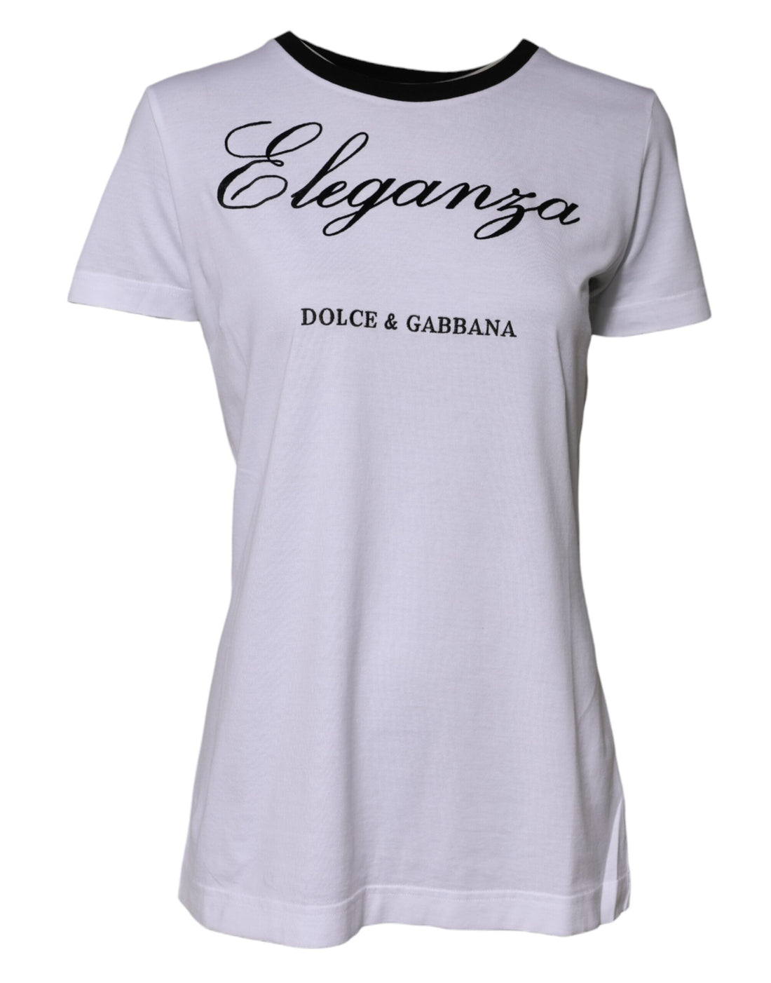White Eleganza Cotton Crew Neck Tee T-shirt