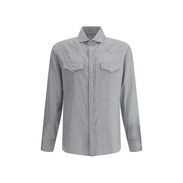 Gray Cotton Pattern Shirt