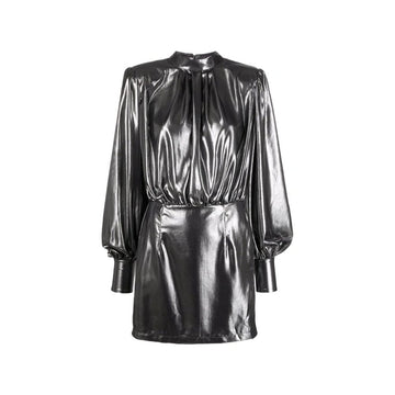 Silver Polyester Cocktail Dress
