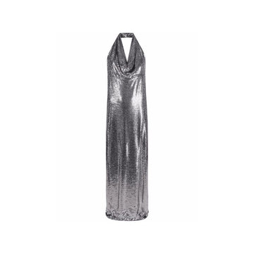 Silver Elastane Cocktail Dress