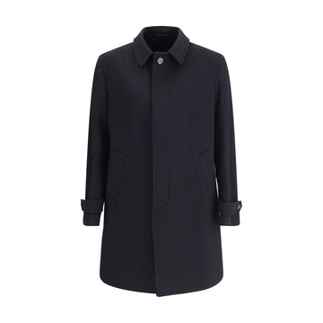 Black Fleece Wool Trench Coat