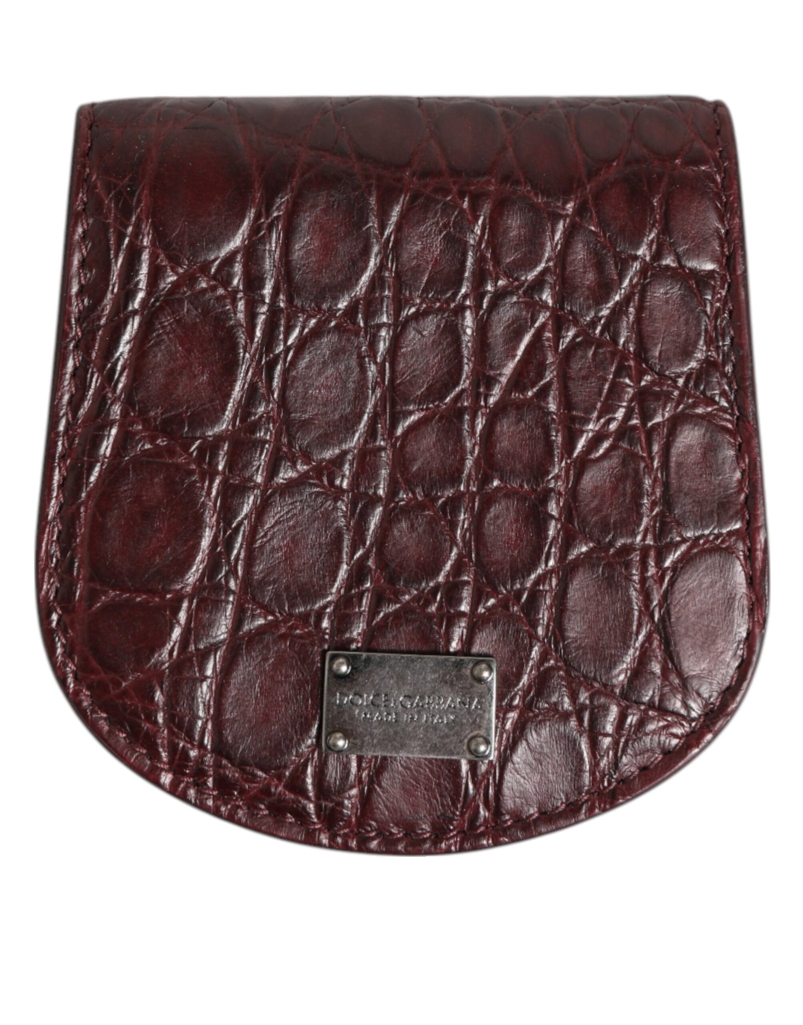 Burgundy Exotic Skin Coin Condom Case Holder Pocket Wallet