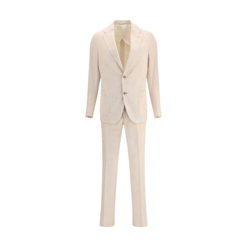 Beige Cotton Two-Piece Suit