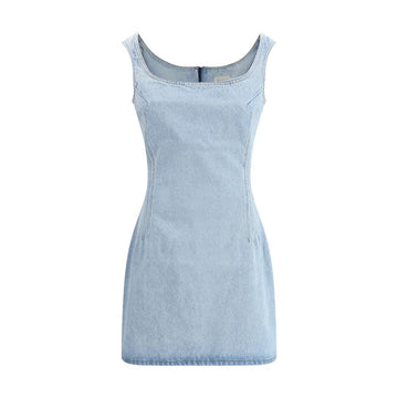 Light Blue Cotton Casual Dress