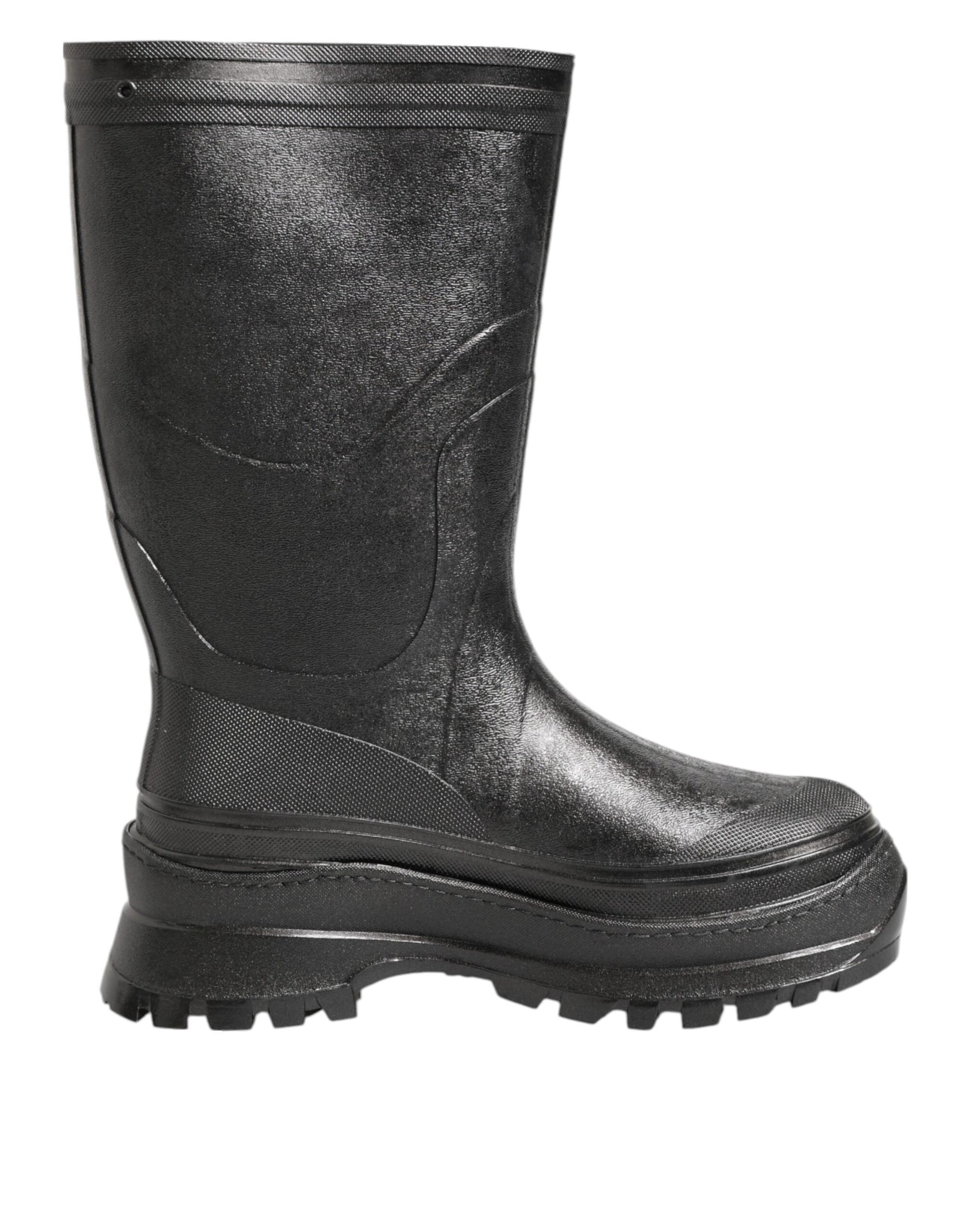 Metallic Black Pull On Rain Boots Men Shoes
